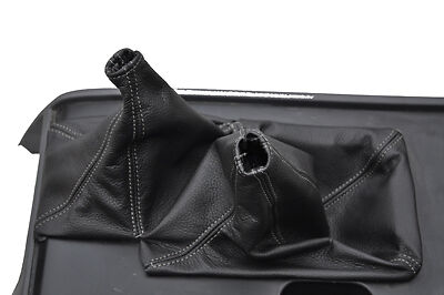 grey stitch FITS LAND CRUISER 80 BLACK LEATHER MANUAL GEAR GAITER CUSTOM NEW