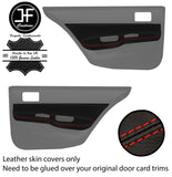 RED  STITCH 2X REAR DOOR CARD TRIM LEATHER COVERS FOR MITSUBISHI EVO 7 8 9 JF1