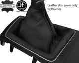 BLACK STITCH TOP GRAIN REAL LEATHER MANUAL GEAR GAITER FITS HYUNDAI I20 15-18