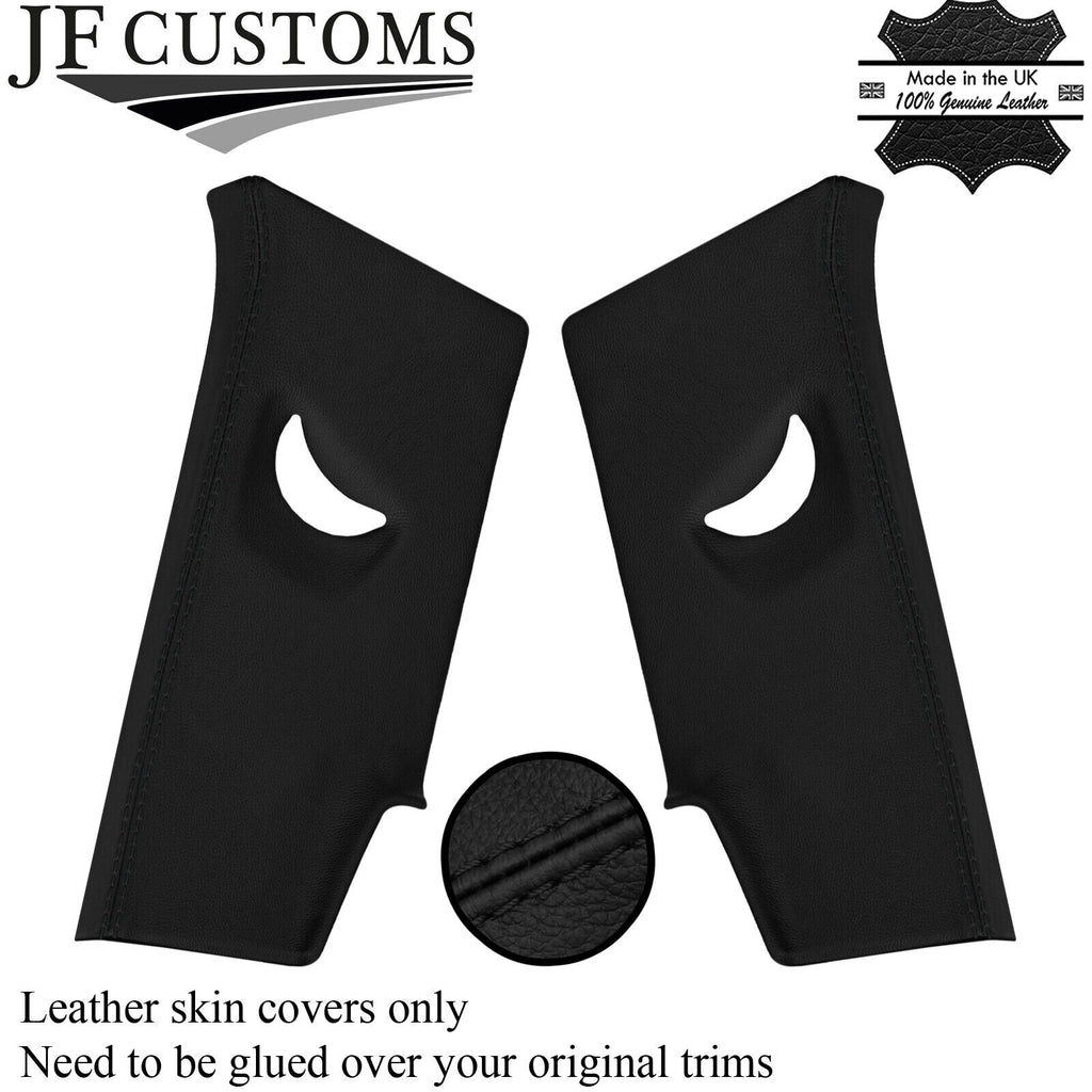 BLACK STITCH 2X UPPER C PILLAR POST REAL LEATHER COVERS FITS VW AMAROK 10-20
