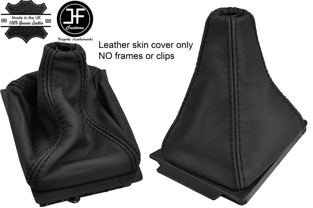 BLACK STITCH TOP GRAIN REAL LEATHER GEAR GAITER FITS AUDI 80 & CABRIO B4 91-96