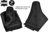 BLACK STITCH TOP GRAIN REAL LEATHER GEAR GAITER FITS AUDI 80 & CABRIO B4 91-96