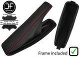 RED STITCH LEATHER HANDBRAKE GAITER WITH PLASTIC FRAME FOR BMW E46 99-2005