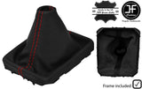 RED STITCH LEATHER MANUAL GEAR GAITER + PLASTIC FRAME FOR VW PASSAT B6 06-10