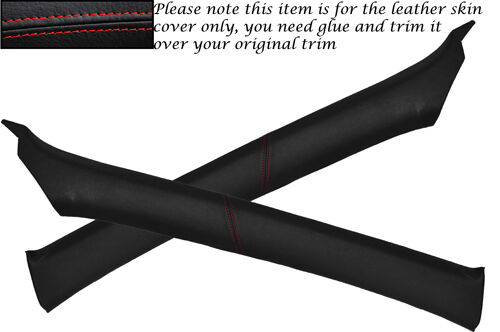 RED STITCHING FITS ROVER 400 1995-1999 2X WINDSCREEN PILLAR LEATHER COVERS ONLY