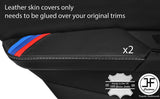 GREY STITCH TRI STRIPE 2X REAR DOOR ARMREST LEATHER COVERS FOR BMW X1 F48 15-18