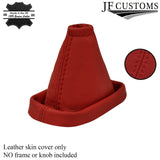 DARK RED REAL LEATHER MANUAL GEAR GAITER FOR NISSAN MICRA K12 2006-2010