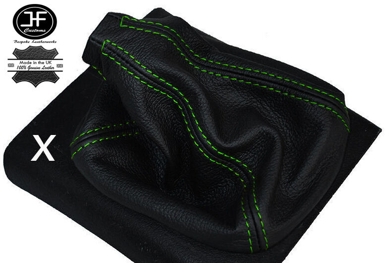 GREEN STITCH LEATHER GEAR LEVER GAITER FOR VOLKSWAGEN VW GOLF MK2 MK3 83-97