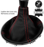 RED STITCH REAL LEATHER 5 SPEED MANUAL GEAR GAITER FOR SUBARU OUTBACK 08-14