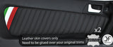BLACK STICH ITALIAN FLAG 2X DOOR CARD TRIM LEATHER COVERS FOR ALFA ROMEO GTV 916
