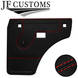 RED STITCH LEATHER 2X REAR DOOR+HANDLE COVERS FOR LAND ROVER DISCOVERY 89-98