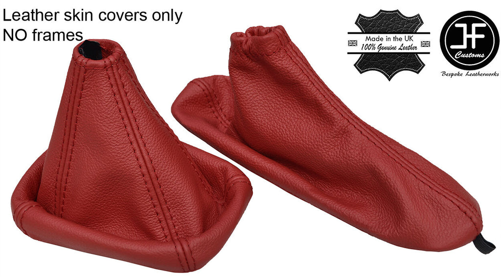 DARK RED REAL LEATHER GEAR & HANDBRAKE GAITER FOR ALFA ROMEO GIULIETTA 2010-2017