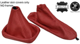 DARK RED REAL LEATHER GEAR & HANDBRAKE GAITER FOR ALFA ROMEO GIULIETTA 2010-2017