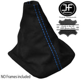 BLUE STITCHING MANUAL SUEDE SKIN GEAR GAITER FITS VW GOLF MK4 BORA 1998-2005