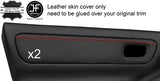 RED STITCH 2X DOOR CARD TRIM TOP GRAIN LEATHER COVER FOR TOYOTA MR2 MK3 00-07