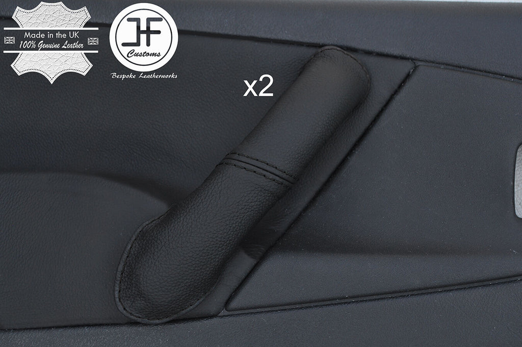 BLACK STITCH 2X FRONT DOOR HANDLE LEATHER COVER FOR CITROEN XSARA PICASSO 04-10