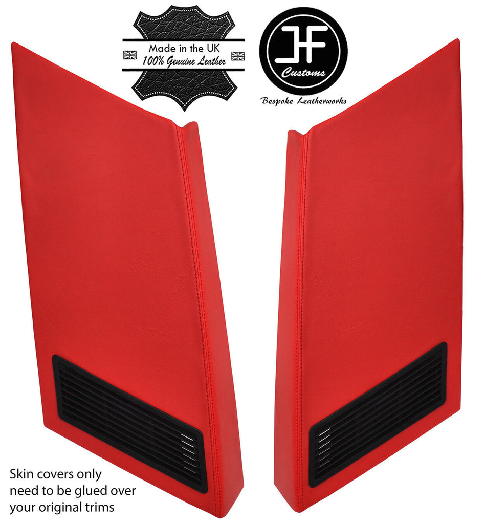 RED  2X REAR EXTERIOR D PILLAR VINYL COVERS FOR RANGE ROVER CLASSIC CUSTOM NEW