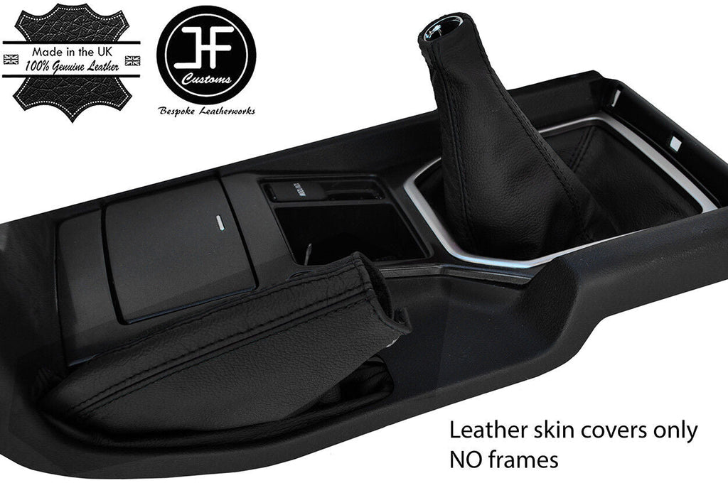 BLACK& BLACK 2 TONE LEATHER GEAR&HANDBRAKE GAITER FOR TOYOTA LAND CRUISER 09-17
