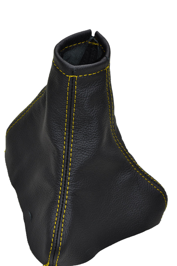 YELLOW STITCH FITS VAUXHALL OPEL VECTRA C SIGNUM 2002-2008 LEATHER GEAR GAITOR