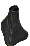 YELLOW STITCH FITS VAUXHALL OPEL VECTRA C SIGNUM 2002-2008 LEATHER GEAR GAITOR