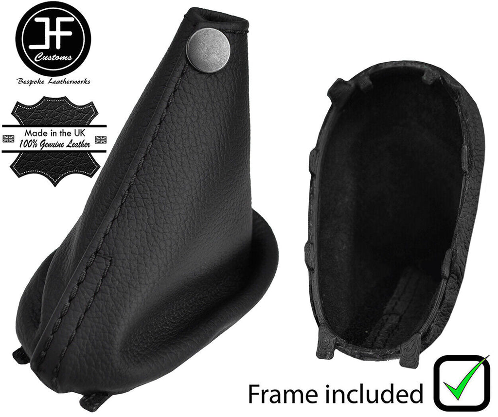 BLACK STITCH LEATHER AUTOMATIC GEAR+PLASTIC FRAME FOR RENAULT CLIO MK2 01-04