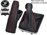 RED STITCH TOP GRAIN LEATHER GAITER SET FITS VAUXHALL OPEL ASTRA MK5 H 04-09