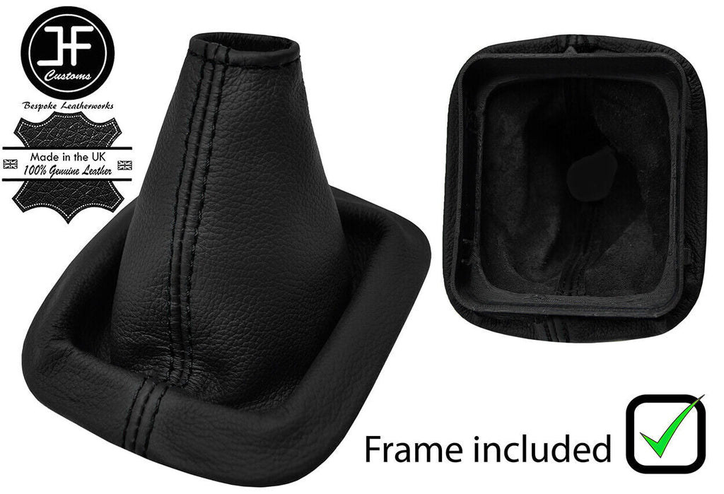 BLACK STITCH LEATHER GEAR GAITER+PLASTIC FRAME FITS DODGE CALIBER 06-11