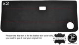 RED STITCH 2X FRONT DOOR CARD LEATHER COVER FITS LEYLAND AUSTIN MG METRO