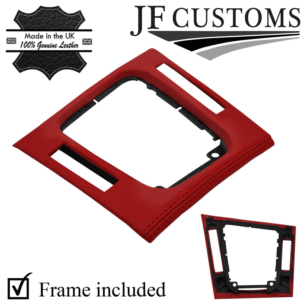 D RED LEATHER GEAR SURROUND COVER+FRAME FOR BMW E46 99-05 COUPE JF2 CUSTOM NEW