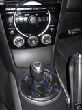 FITS  MAZDA RX8 LEATHER GEAR GAITER BOOT BLUE STITCH NEW CUSTOM NEW MADE IN UK