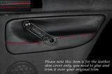RED STITCH 2X REAR DOOR CARD SKIN COVERS FITS VW GOLF 4 MK4 JETTA 98-05 5DR