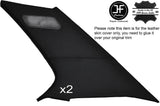 BLACK STITCH 2X REAR C POST PILLAR LEATHER COVER FITS BMW 5 SERIES E34 84-97