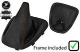 BROWN  STITCH LEATHER GEAR GAITER+PLASTIC FRAME FITS FIAT BRAVO II MK2 07-14