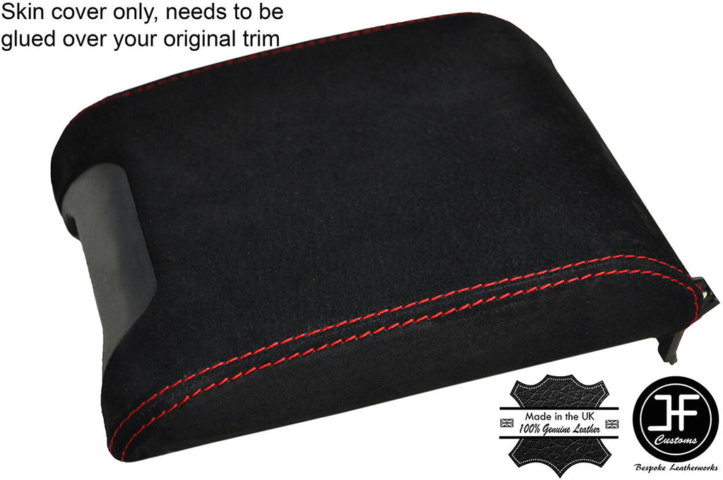 RED  STITCHING SLIDING ARMREST REAL SUEDE  COVER FITS BMW E39 1996-2003