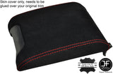RED  STITCHING SLIDING ARMREST REAL SUEDE  COVER FITS BMW E39 1996-2003