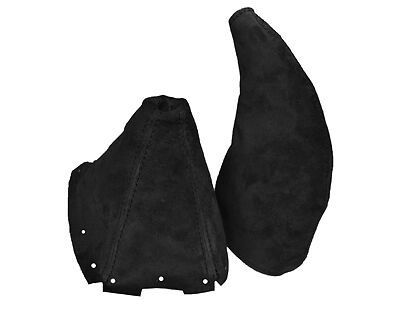 BLACK STITCH GEAR HANDBRAKE SET SUEDE FITS MAZDA MIATA MX5 MK2 NB 2001-2004