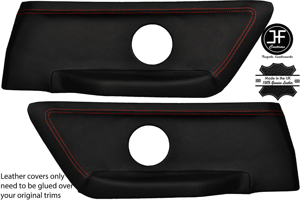 RED STITCHING 2X REAR DOOR CARD COVERS FITS BMW E36 CONVERTIBLE 93-98 STYLE 2
