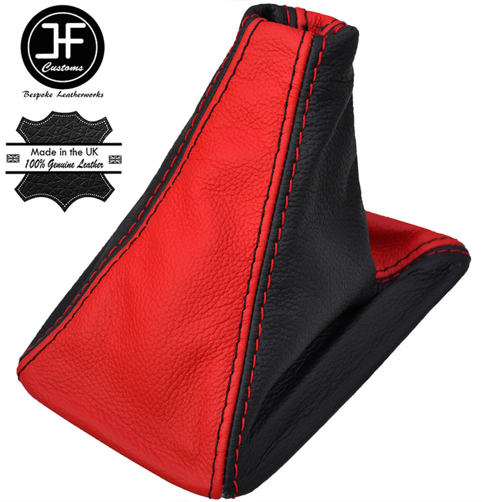 BLACK & RED TOP GRAIN LEATHER MANUAL GEAR GAITER FITS SKYLINE R34 1998-2002