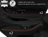 RED STITCH 4X DOOR HANDLE ARMREST KIT LTHR COVERS FOR AUDI A3 13-20 5 DR JF1
