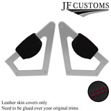 RED STITCH SUEDE 2X CONSOLE KNEE PAD TRIM COVERS FOR AUDI TT MK1 1998-2006