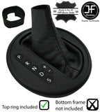 BLACK STITCH LEATHER AUTO AUTOMATIC GEAR BOOT + TOP RING FOR VW T5 2003-2015
