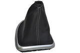 FITS NISSAN  QASHQAI GEAR GAITER LEATHER WHITE STITCH J10 06-13 CUSTOM NEW