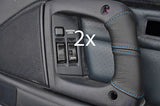 blue stitching FITS TOYOTA SUPRA MK3 1986-1993 2X DOOR HANDLE LEATHER COVERS