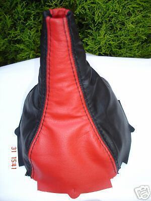 FITS MAZDA RX8 GEAR GAITER SHIFT BOOT BLACK+RED LEATHER CUSTOM NEW MADE IN UK