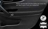 WHITE STITCH 2X FRONT DOOR ARMREST LEATHER COVERS FITS NISSAN QASHQAI J11 13-16