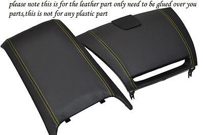 yellow stitch FITS MAZDA RX8 2 X CENTER CONSOLE COVERS LEATHER 2003+ CUSTOM NEW