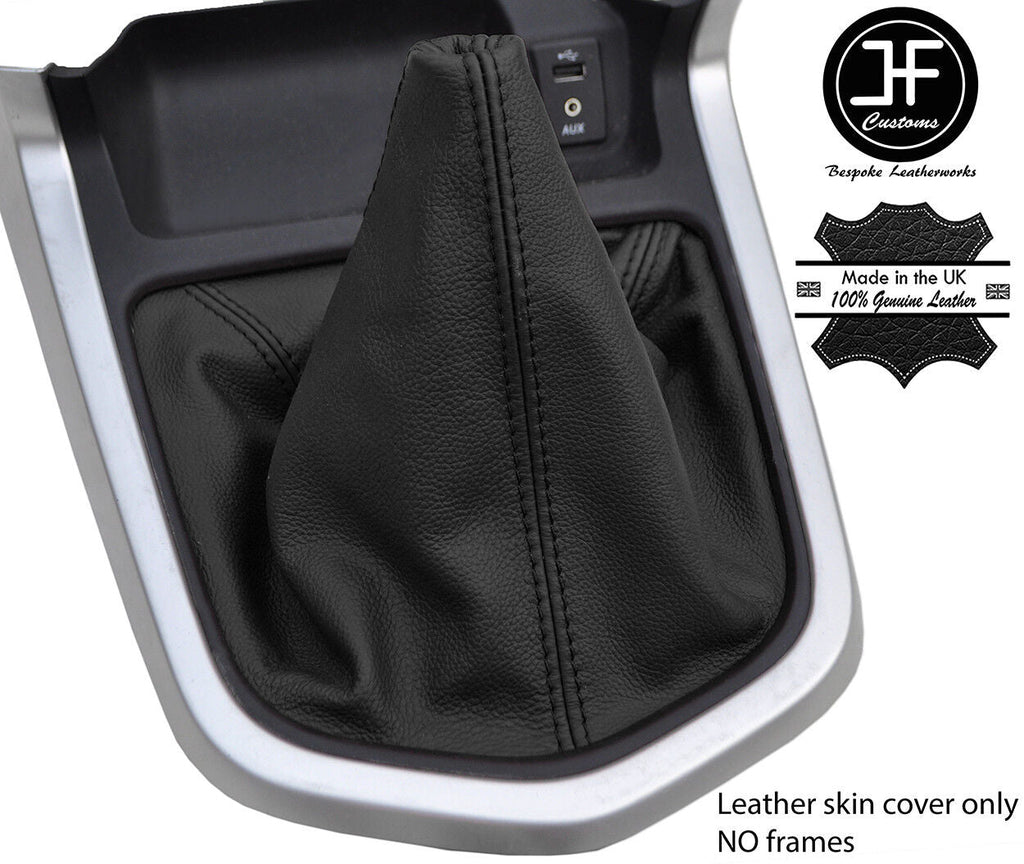 BLACK GENUINE TOP GRAIN LEATHER MANUAL GEAR GAITER FITS NAVARA NP300 D23 15-17