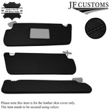 BLACK STITCHING 2X SUN VISORS LEATHER COVERS FITS FORD TRANSIT CUSTOM MK8 13-17