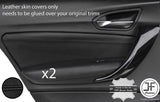 BLACK STITCH 2X REAR DOOR CARD TRIM LEATHER COVERS FOR BMW F20 11-17 5 DOOR