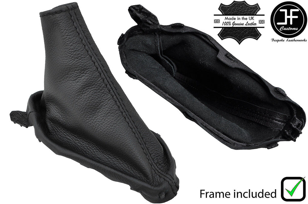 BLACK STITCH LEATHER HANDBRAKE GAITER+PLASTIC FRAME FITS MAZDA MX5 MK4 15-2018